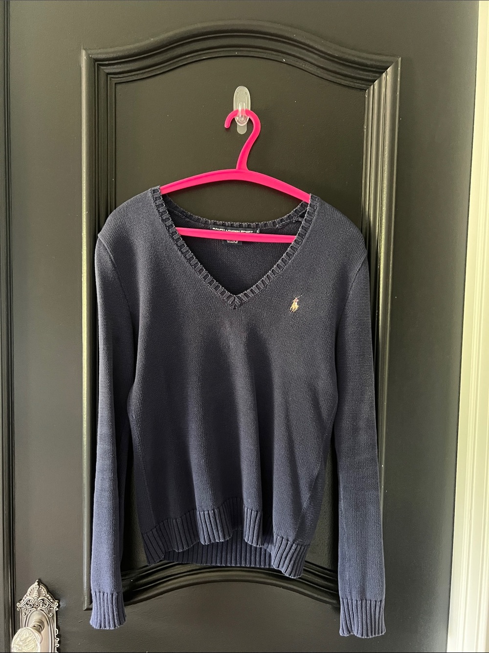 Ralph Lauren Sport Women’s Navy V-Neck Sweater | M